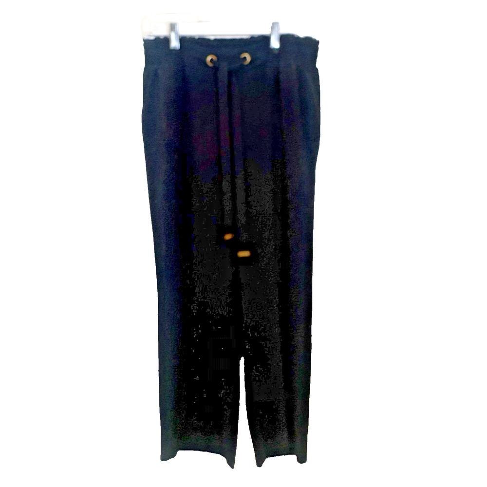 Michael Kors Cropped Wide-Leg Paper Bag Trousers Black Medium Tie Belt